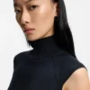 Ärmelloser Rollkragen-Pullover aus Merinowolle
