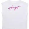 Ärmelloses Kinder-T-Shirt aus Baumwolle mit Metallic-Logo
