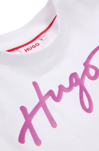 Ärmelloses Kinder-T-Shirt aus Baumwolle mit Metallic-Logo