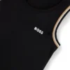 Ärmelloses Kinderkleid aus Stretchstoff mit Logo-Print