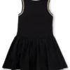 Ärmelloses Kinderkleid aus Stretchstoff mit Logo-Print