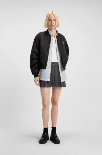Ärmelloses Kleid mit Faltenrock