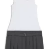 Ärmelloses Kleid mit Faltenrock