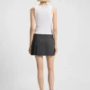 Ärmelloses Kleid mit Faltenrock
