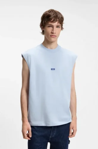 Ärmelloses T-Shirt aus Baumwolljersey mit Logo-Detail