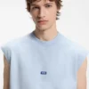 Ärmelloses T-Shirt aus Baumwolljersey mit Logo-Detail