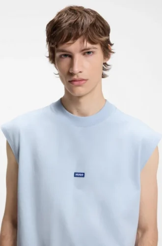 Ärmelloses T-Shirt aus Baumwolljersey mit Logo-Detail
