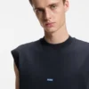 Ärmelloses T-Shirt aus Baumwolljersey mit Logo-Detail
