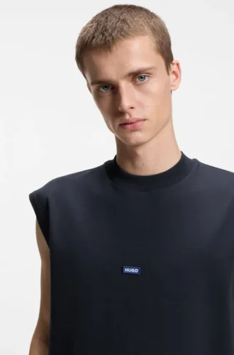 Ärmelloses T-Shirt aus Baumwolljersey mit Logo-Detail