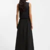 Rock mit Ösen-Gürtel aus Baumwollpopeline