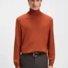 Rollkragen-Pullover aus Merinowolle in schmaler Passform