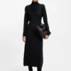 Rollkragen-Pullover-Kleid aus Schurwolle