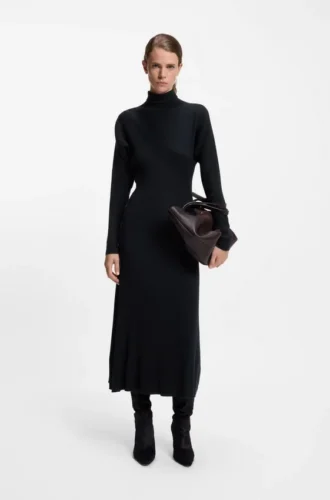 Rollkragen-Pullover-Kleid aus Schurwolle