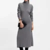 Rollkragen-Pullover-Kleid aus Schurwolle
