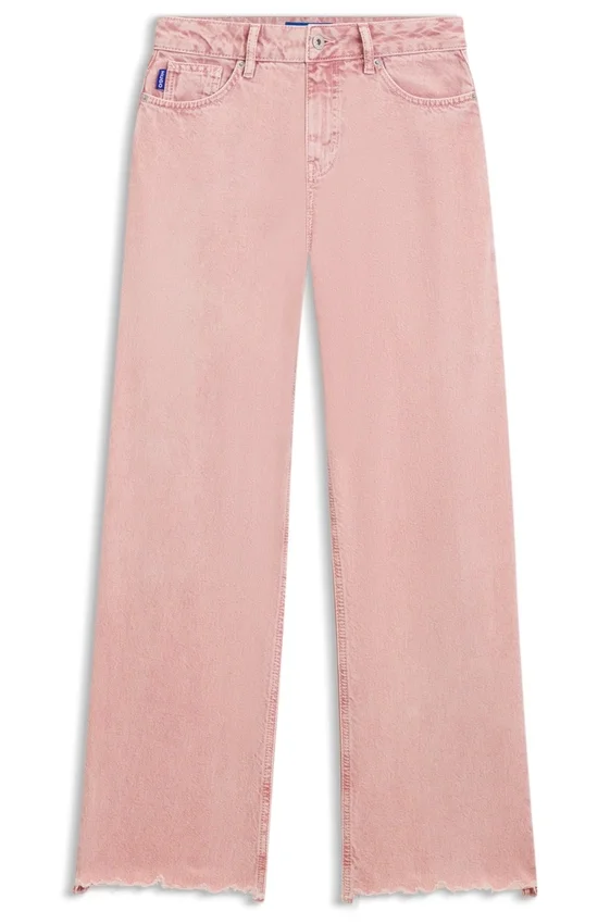 Rosa, locker sitzende Jeans aus festem Denim Rosa, locker sitzende Jeans aus festem Denim