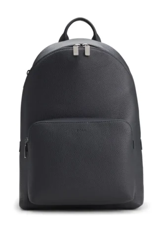 Rucksack aus italienischem Leder mit geprägtem Logo