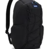 Rucksack mit blauem Logo-Aufnäher aus Gummi