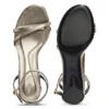 Sandalen aus Metallic-Leder mit Blockabsatz
