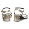 Sandalen aus Metallic-Leder mit Blockabsatz