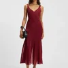 Satin-Kleid mit Organza-Einsätzen