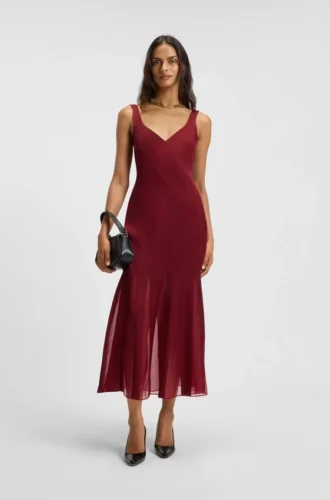 Satin-Kleid mit Organza-Einsätzen
