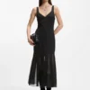 Satin-Kleid mit Organza-Einsätzen