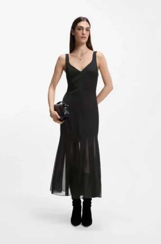 Satin-Kleid mit Organza-Einsätzen