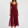 Satin-Kleid mit Organza-Einsätzen