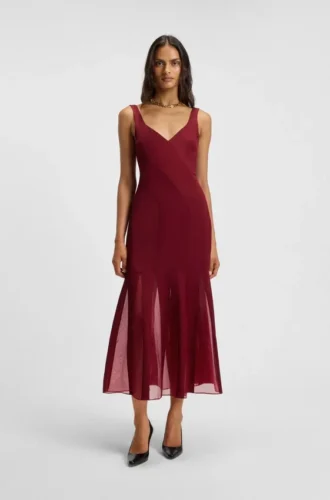 Satin-Kleid mit Organza-Einsätzen