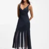 Satin-Kleid mit Organza-Einsätzen