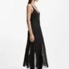 Satin-Kleid mit Organza-Einsätzen