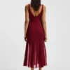 Satin-Kleid mit Organza-Einsätzen