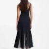 Satin-Kleid mit Organza-Einsätzen