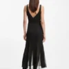 Satin-Kleid mit Organza-Einsätzen