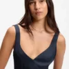 Satin-Kleid mit Organza-Einsätzen