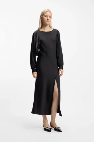Satin-Maxikleid mit Wasserfall-Rücken