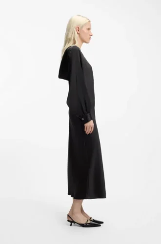 Satin-Maxikleid mit Wasserfall-Rücken