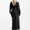 Satin-Maxikleid mit Wasserfall-Rücken