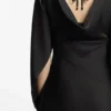 Satin-Maxikleid mit Wasserfall-Rücken