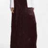 Satinrock mit Crinkle-Struktur und asymmetrischem Saum