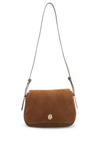 Satteltasche aus Wildleder mit Double-B-Monogramm