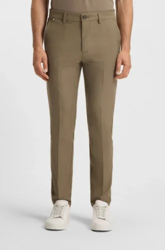 Schmal geschnittene Hose aus Baumwollmisch-Twill