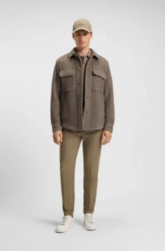 Schmal geschnittene Hose aus Baumwollmisch-Twill