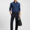 Schmal geschnittene Hose aus Baumwollmisch-Twill