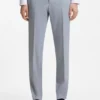 Schmal geschnittene Hose aus gemustertem Stretch-Chiffon