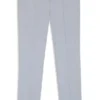 Schmal geschnittene Hose aus gemustertem Stretch-Chiffon
