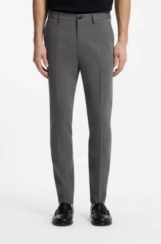 Schmal geschnittene Hose aus Stretch-Baumwolle mit Dobby-Muster