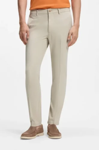 Schmal geschnittene Hose aus Stretch-Baumwolle mit Dobby-Muster