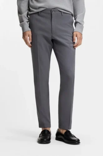 Schmal geschnittene Hose aus Stretch-Baumwolle mit Dobby-Muster