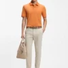 Schmal geschnittene Hose aus Stretch-Baumwolle mit Dobby-Muster Schmal geschnittene Hose aus Stretch-Baumwolle mit Dobby-Muster